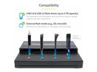 StarTech.com Duplicateur et effaceur autonome de clés USB 1:7 - Copieur de lecteur flash USB - 1 à 7 clés USB - Nettoyage de données - Duplicateur USB - 7 Baies - Conformité TAA USBDUPE17