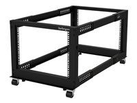 StarTech.com 4POSTRACK8U Rack serveur réglable à cadre ouvert 8U - 4 montants - 55,9 cm à 101,5 cm - Rack cadre ouvert - 4 montants - sur le sol - noir - 8U 4POSTRACK8U