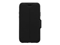OtterBox Strada Series - Étui à rabat pour téléphone portable - cuir, polycarbonate - noir ombré - pour Apple iPhone 11 77-80248