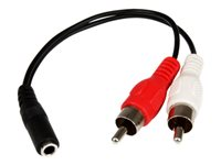 StarTech.com Câble / Cordon en Y Mini-Jack 3,5mm vers 2x RCA de 15 cm - Adaptateur audio Mini-Jack (F) vers 2x Cinch (M) - Câble audio - RCA x 2 mâle pour mini-phone stereo 3.5 mm femelle - 15.24 cm - noir - pour P/N: MU15MMS, MU6MMS MUFMRCA