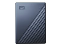 WD My Passport Ultra WDBC3C0020BBL - Disque dur - chiffré - 2 To - externe (portable) - USB 3.0 (USB-C connecteur) - AES 256 bits - bleu WDBC3C0020BBL-WESN