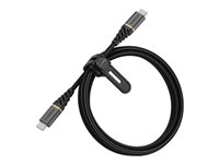 OtterBox Premium - Câble USB - 24 pin USB-C (M) pour 24 pin USB-C (M) - USB 2.0 - 3 A - 1 m - Prise en charge de Power Delivery - noir glamour 78-52677