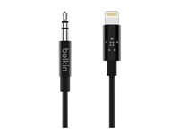 Belkin - Câble Lightning vers jack pour casque - Lightning mâle pour mini-phone stereo 3.5 mm mâle - 91.4 cm - noir AV10172BT03-BLK