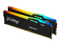 Kingston FURY Beast RGB - DDR5 - kit - 16 Go: 2 x 8 Go - DIMM 288 broches - 6000 MHz / PC5-48000 - CL36 - 1.35 V - mémoire sans tampon - on-die ECC KF560C36BBEAK2-16