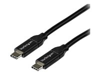 StarTech.com Câble USB-C vers USB-C avec Power Delivery 5A de 2 m - Cordon USB 2.0 Type-C certifié USB-IF - Blanc - Câble USB - 24 pin USB-C (M) droit pour 24 pin USB-C (M) droit - Thunderbolt 3 / USB 2.0 / USB 3.0 / USB 3.1 - 5 A - 2 m - noir USB2C5C2M