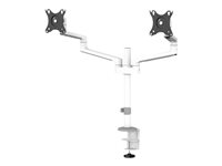 Neomounts DS60-425WH2 - Kit de montage (bras articulé) - pleine action - pour 2 moniteurs - acier - blanc - Taille d'écran : 17"-27" - montrable sur bureau DS60-425WH2