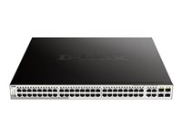 D-Link DGS 1210-52MP - Commutateur - intelligent - 48 x 10/100/1000 (PoE) + 4 x combo Gigabit - de bureau, Montable sur rack - PoE (370 W) DGS-1210-52MP/E