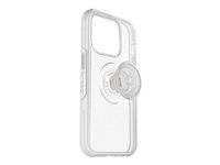 OtterBox Otter + Pop Symmetry Series - Coque de protection pour téléphone portable - polycarbonate, caoutchouc synthétique - Stardust Pop (paillettes transparentes) - pour Apple iPhone 14 Pro 77-88809