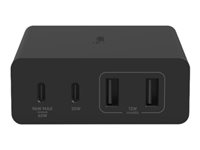 Belkin BoostCharge Pro - Adaptateur secteur - technologie GaN - 108 Watt - Fast Charge, PD 3.0 - 4 connecteurs de sortie (2 x USB, 2 x USB-C) - noir WCH010VFBK