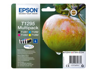 Epson T1295 Multipack - Pack de 4 - 32.2 ml - taille L - noir, jaune, cyan, magenta - original - cartouche d'encre - pour Stylus SX230, SX235, SX430, SX438; WorkForce WF-3010, 3520, 3530, 3540, 7015, 7515, 7525 C13T12954012