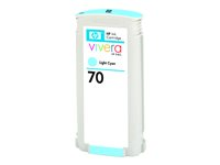 HP 70 - 130 ml - cyan clair - original - DesignJet - cartouche d'encre - pour DesignJet HD Pro MFP, T120, Z2100, Z3100, Z3100ps, Z3200, Z3200ps, Z5200, Z5400 C9390A