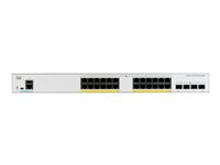 Cisco Catalyst 1000-24P-4X-L - Commutateur - Géré - 13 x 10/100/1000 (PoE+) + 11 x 10/100/1000 + 4 x SFP+ 10 Go (liaison montante) - Montable sur rack - PoE+ (195 W) C1000-24P-4X-L