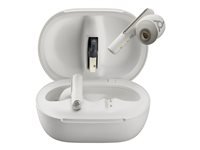 Poly Voyager Free 60+ UC - Écouteurs sans fil avec micro - intra-auriculaire - Bluetooth - Suppresseur de bruit actif - USB-C via un adaptateur Bluetooth - blanc sable - certifié Zoom 7Y8G6AA