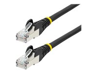 StarTech.com 5m CAT6a Ethernet Cable - Black - Low Smoke Zero Halogen (LSZH) - 10GbE 500MHz 100W PoE++ Snagless RJ-45 w/Strain Reliefs S/FTP Network Patch Cord - Cordon de raccordement - RJ-45 (M) pour RJ-45 (M) - 5 m - S/FTP - CAT 6a - IEEE 802.3bt - sans halogène, moulé, sans crochet, bloqué - noir NLBK-5M-CAT6A-PATCH