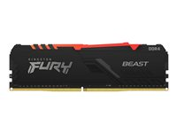 Kingston FURY Beast RGB - DDR4 - module - 8 Go - DIMM 288 broches - 3200 MHz / PC4-25600 - CL16 - 1.35 V - mémoire sans tampon - non ECC - noir KF432C16BBA/8