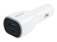 DICOTA Universal PRO - Adaptateur d'alimentation pour voiture - 100 Watt - 5 A - QC 3.0 - 2 connecteurs de sortie (USB type A, 24 pin USB-C) - sur le câble : USB-C - blanc D31932