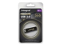 Integral Secure 360 - Clé USB - 32 Go - USB 3.0 - Noir élégant INFD32GB360SEC3.0