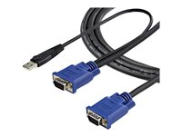 StarTech.com Câble pour Switch KVM VGA avec USB 2 en 1 - 3m - Câble vidéo / USB - USB, HD-15 (VGA) (M) pour HD-15 (VGA) (M) - 3.05 m - noir - pour P/N: CAB831HDU, RACKCONS1908, SV1631DUSBUK, SV565DUTPU, SV565UTPUL, SV831DUSBUK SVECONUS10