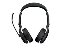 Jabra Evolve2 55 MS Stereo - Micro-casque - sur-oreille - Bluetooth - sans fil - Suppresseur de bruit actif - USB-A - noir - certifié Zoom, Certifié pour Microsoft Teams, Cisco Webex Certified, Optimisé pour la CU, Certifié Alcatel-Lucent, Certifié Avaya, Certifié Unify, Certifié MFi, Certifié Google Meet, Certifié Amazon Chime, Certifié Google Fast Pair 25599-999-999