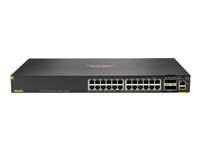 HPE Aruba 6200F 24G Class4 PoE 4SFP+ 370W Switch - Commutateur - distance max. d'empilage de 10 km - C3 - Géré - 24 x 10/100/1000 (PoE+) + 4 x 1 gigabit/10 gigabit SFP+ (liaison montante) - Montable sur rack - PoE+ (370 W) - BTO JL725B#ABB