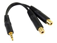 StarTech.com Cable repartiteur stereo de 15 cm - Mini-jack 3,5 mm male vers 2x mini-jack 3,5 mm femelle - Répartiteur audio - mini-phone stereo 3.5 mm mâle pour mini-phone stereo 3.5 mm femelle - 15.2 cm - pour P/N: MU1MMS, PCISOUND4CH MUY1MFF