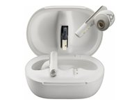 Poly Voyager Free 60+ UC - Écouteurs sans fil avec micro - intra-auriculaire - Bluetooth - Suppresseur de bruit actif - USB-A via adaptateur Bluetooth - blanc sable - Certifié pour Microsoft Teams 7Y8G7AA