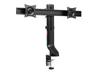 Kensington SmartFit Space-Saving Dual Monitor Arm - Kit de montage - inclinaison et rotation - pour 2 moniteurs - plastique, aluminium, acier - noir - Taille d'écran : jusqu'à 27 pouces - ordinateur de bureau, pince en forme de C, oeillet, montrable sur bureau K55513WW