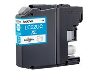 Brother LCLC22UC - XL - cyan - original - cartouche d'encre - pour Brother DCP-J785DW, MFC-J985DW; INKvestment Work Smart MFC-J985DW, MFC-J985DW XL LC22UC