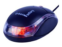 Urban Factory Cristal Mouse Optical USB 2.0, 800dpi, Internal Light, Black - Souris - 3 boutons - filaire - USB - noir, transparent BDM02UF