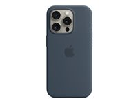 Apple - Coque de protection pour téléphone portable - compatibilité avec MagSafe - silicone - bleu tempête - pour iPhone 15 Pro MT1D3ZM/A