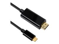 DLH DY-TU4662B - Câble adaptateur - 24 pin USB-C mâle pour HDMI mâle - 2 m - noir - support pour 4K30Hz DY-TU4662B
