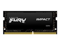 Kingston FURY Impact - DDR4 - kit - 64 Go: 2 x 32 Go - SO DIMM 260 broches - 3200 MHz / PC4-25600 - CL20 - 1.2 V - mémoire sans tampon - non ECC - noir KF432S20IBK2/64