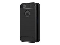 DLH - Coque de protection pour téléphone portable - silicone - noir brossé - pour Apple iPhone 7, 8, SE (2e génération), SE (3rd generation) DY-PS3513
