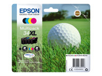 Epson 34XL - Pack de 4 - XL - noir, jaune, cyan, magenta - original - blister - cartouche d'encre - pour WorkForce Pro WF-3720, WF-3720DWF, WF-3725DWF C13T34764010