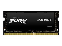 Kingston FURY Impact - DDR4 - kit - 32 Go: 2 x 16 Go - SO DIMM 260 broches - 2666 MHz / PC4-21300 - CL16 - 1.2 V - mémoire sans tampon - non ECC - noir KF426S16IBK2/32