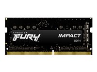 Kingston FURY Impact - DDR4 - kit - 32 Go: 2 x 16 Go - SO DIMM 260 broches - 3200 MHz / PC4-25600 - CL20 - 1.2 V - mémoire sans tampon - non ECC - noir KF432S20IBK2/32